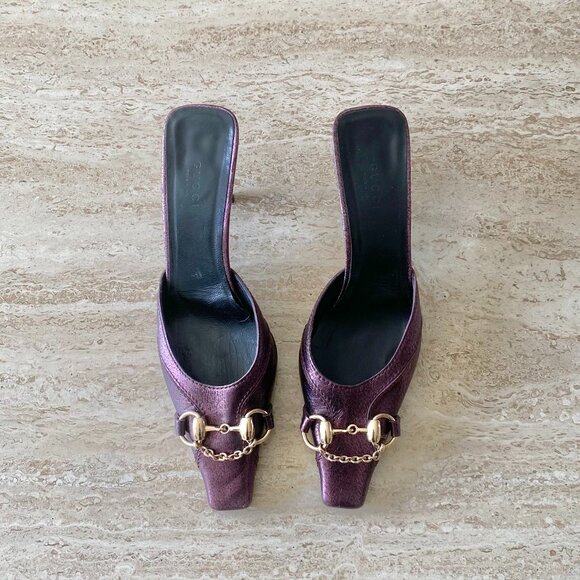 Gucci Shoes - Vintage Gucci Tom Ford-era Horsebit Chain Mule Heels